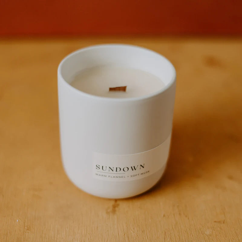 The Solana SUNDOWN candle, available at LaSource in Darien.