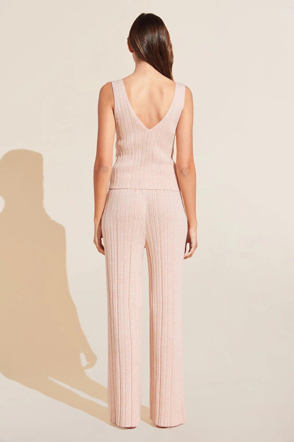  Eberjey - Infinite Sweater Rib Straight Leg Pant in Peach Parfait, available at LaSource in Darien.