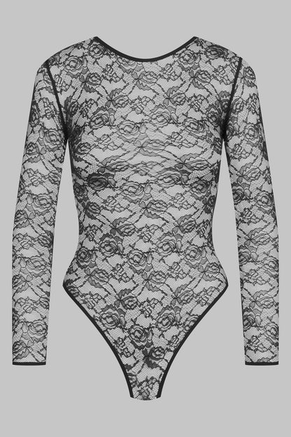 Flashback Long Sleeved Thong Bodysuit
