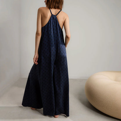 Washable Silk Elastic Strap Jumpsuit