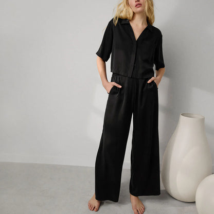 Washable Silk High Rise Pant Set