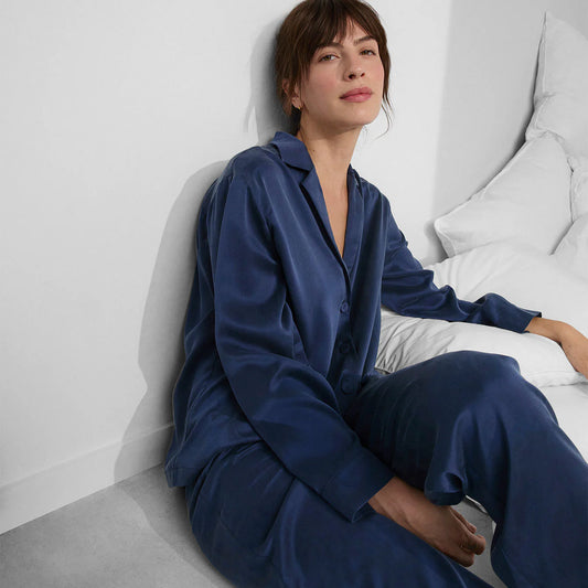 Washable Silk Long Sleeve Pant Set