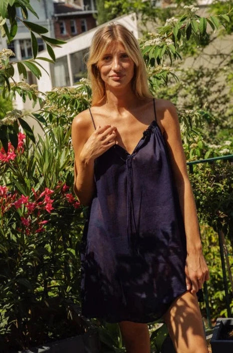 Germaine des Pres Aurelia Navy Nightie available at LaSource in Darien