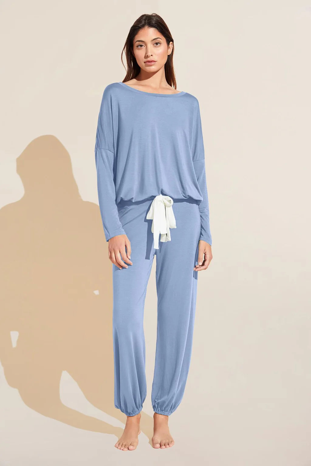 Eberjey Gisele Slouchy Pajama Set in Wedgewood Blue, available at LaSource in Darien