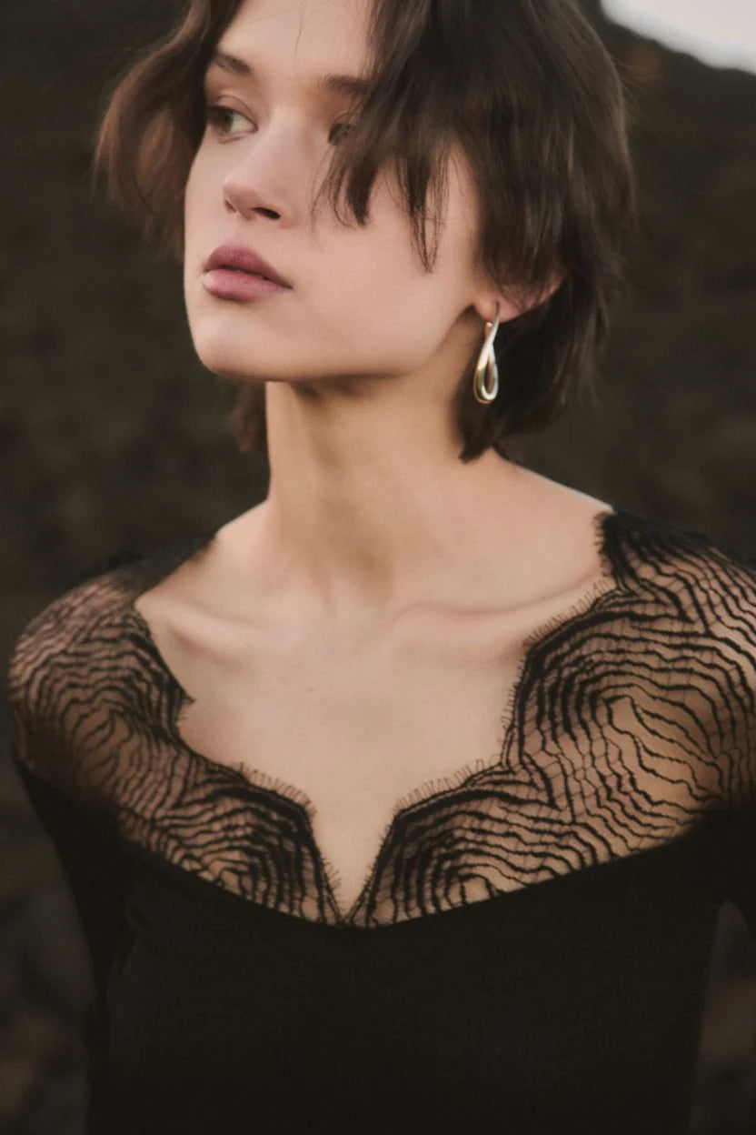 Wool, Silk & Lace Top