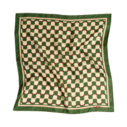 Checkerboard Silk Bandana Scarf
