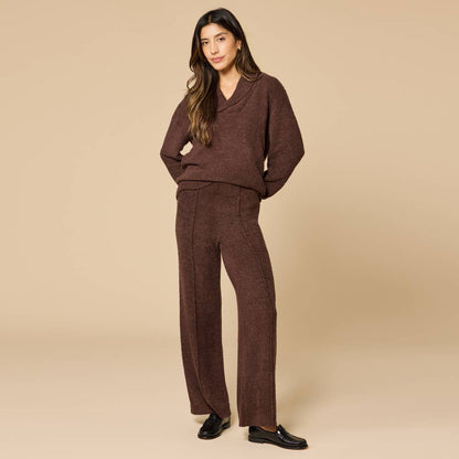 Marshmallow Shawl Collar Top w/ Pant