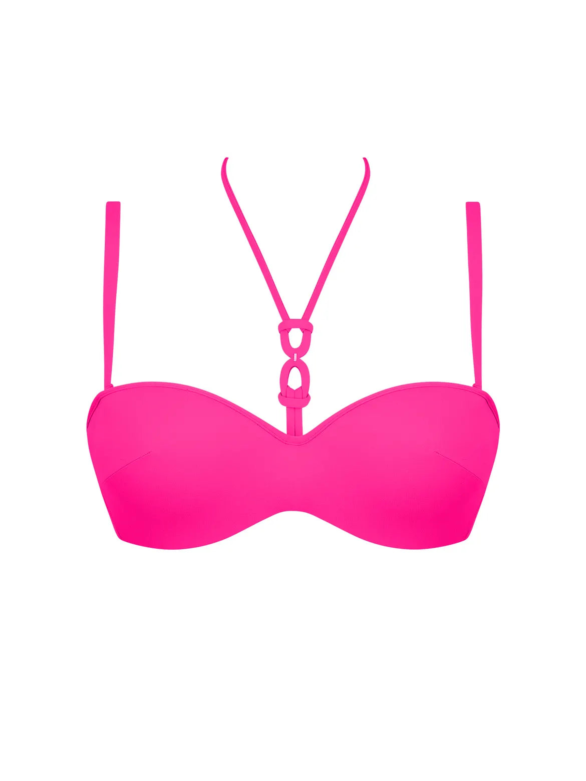 Lise Charmel Grace Infinie Cropped Bustier Swim Top in Fuschia, available at LaSource in Darien. 