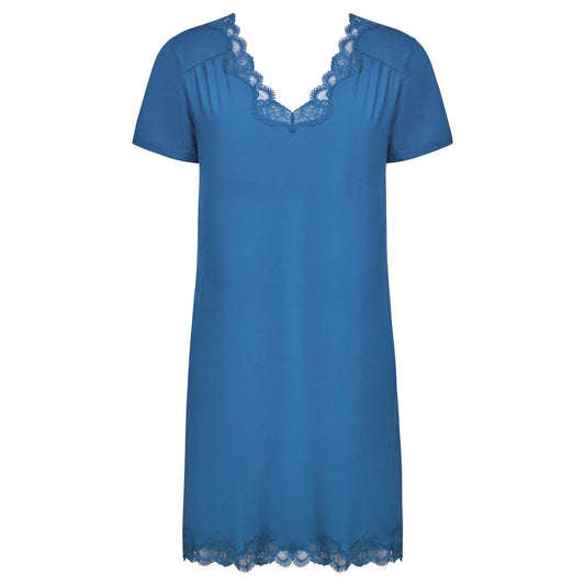 Antigel Simply Perfect Short Sleeve Nightie in blue, available at LaSource in Darien