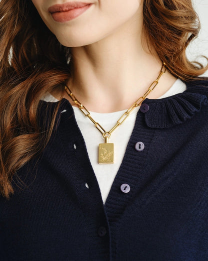 Bam Bird Mahjong Paperclip Necklace