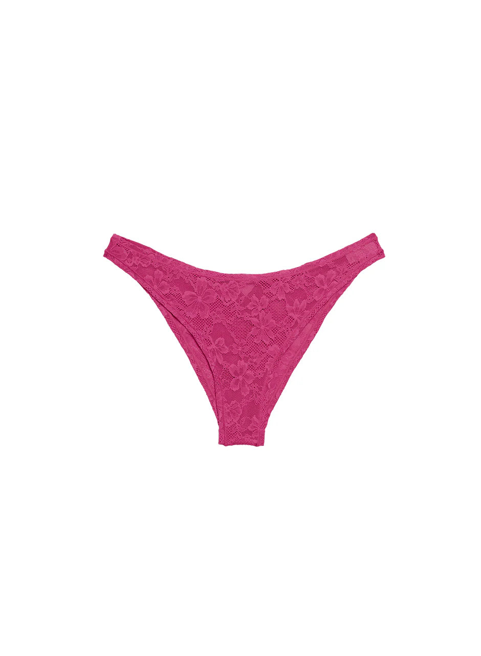 Le Stretch Lace Cheeky in Fuchsia