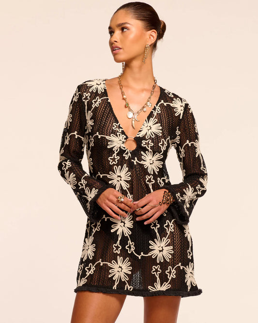 Cassie Embroidered Coverup Mini Dress