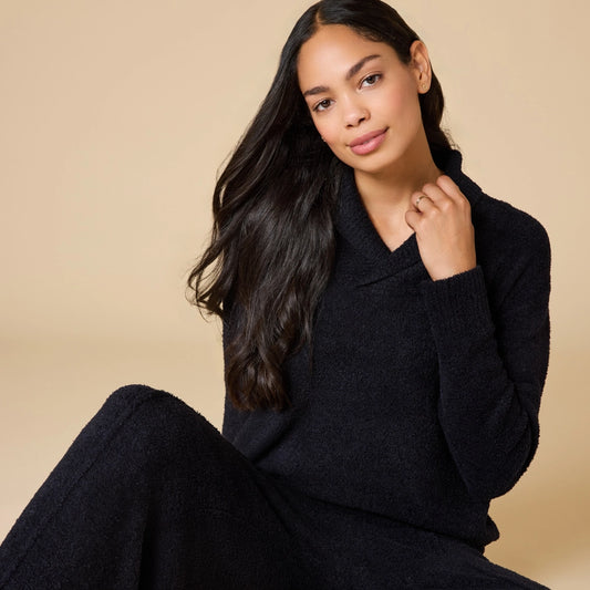 Marshmallow Shawl Collar Top w/ Pant