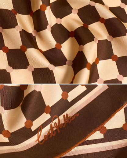 Checkerboard Silk Bandana Scarf