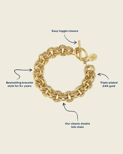 Gold Double Link Chain Bracelet