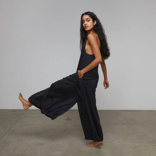 Washable Silk Elastic Strap Jumpsuit