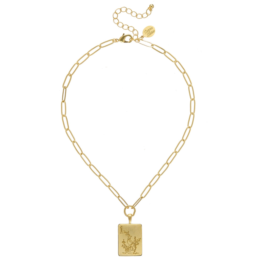 Bam Bird Mahjong Paperclip Necklace
