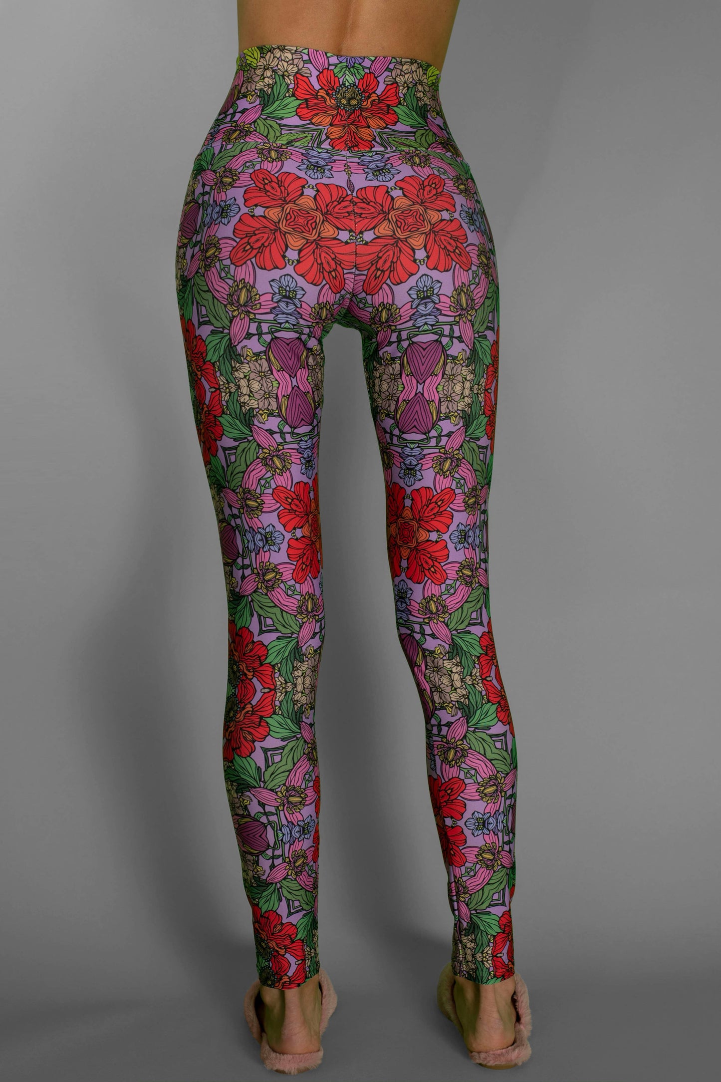 Red Floral Garden Leggings