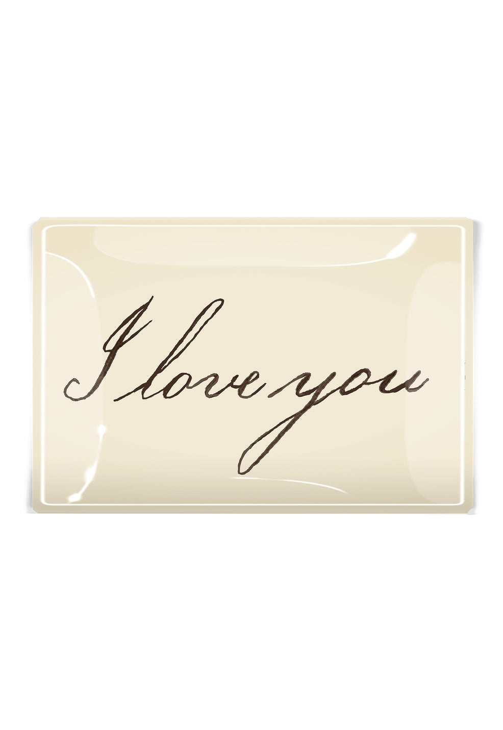I Love You Script Glass Tray