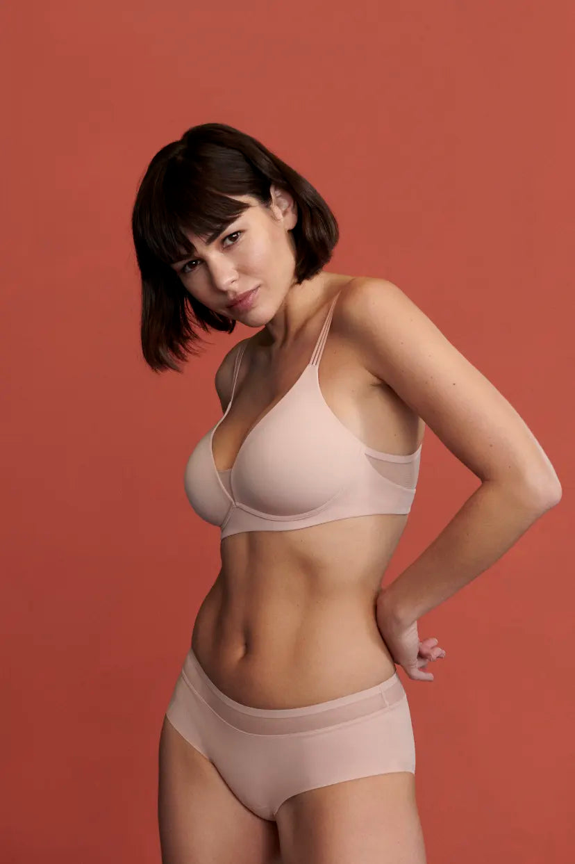 Marie Jo Louie Wireless Bra in Powder Rose, available at LaSource in Darien and LaSource in New Canaan. 