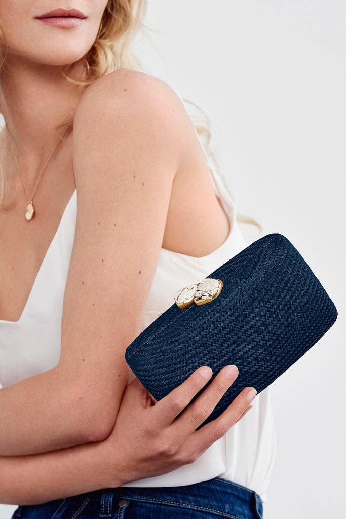 Kayu - Jen Clutch in Navy, available at LaSource in Darien