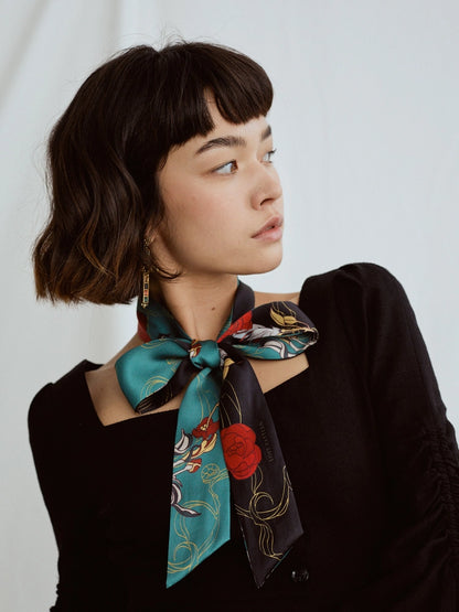 Dream Hunter Silk Skinny Scarf