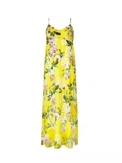 Jardin Delice Long Beach Dress in Soleil Delice/yellow at LaSource in Darien