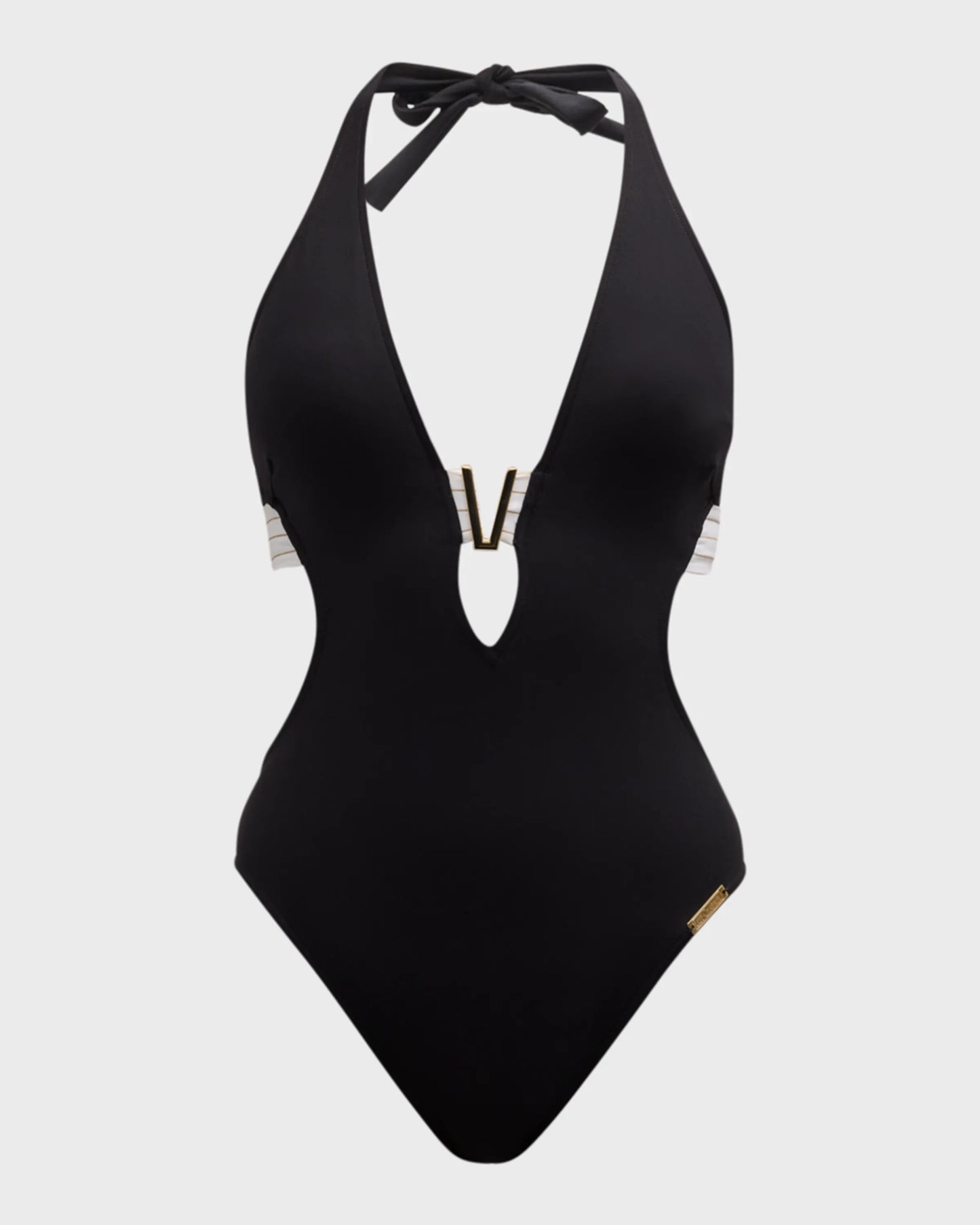 Lise Charmel Audace Ocean Seduction Halter Swimsuit in black at LaSource in Darien