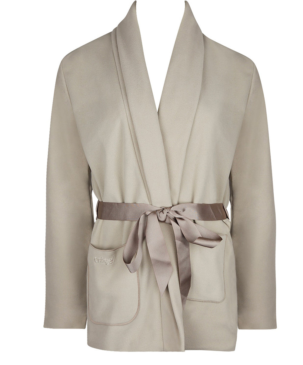 Antigel - Simply Perfect Short Fleece Robe in Beige, available at LaSource in Darien