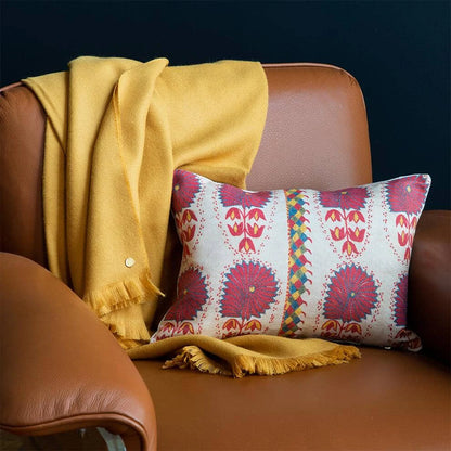 Fuchsia Daisy Suzani Pillow
