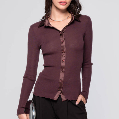 Long Sleeve Shirt with Silk and Buttons