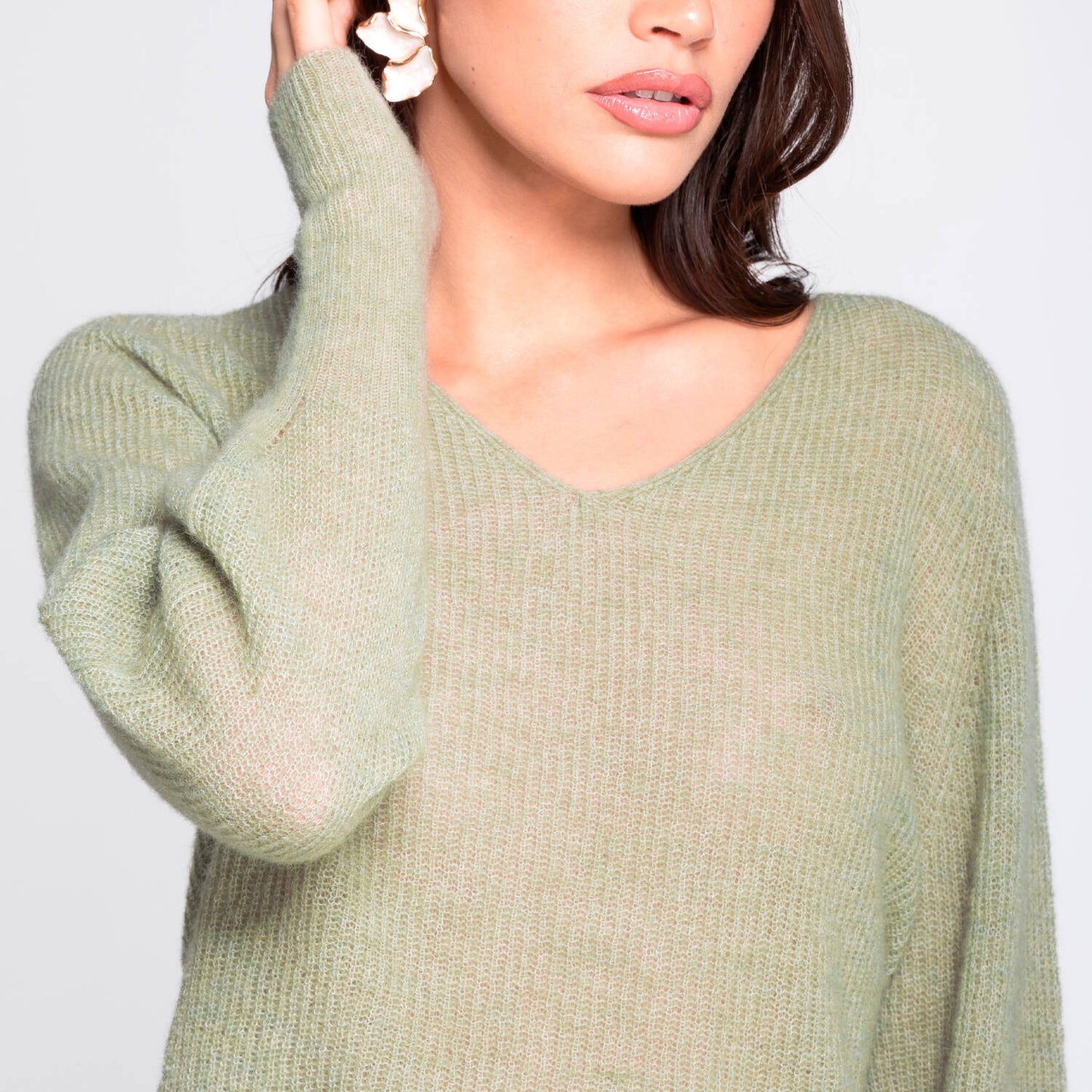 V-Neck Alpaca Sweater