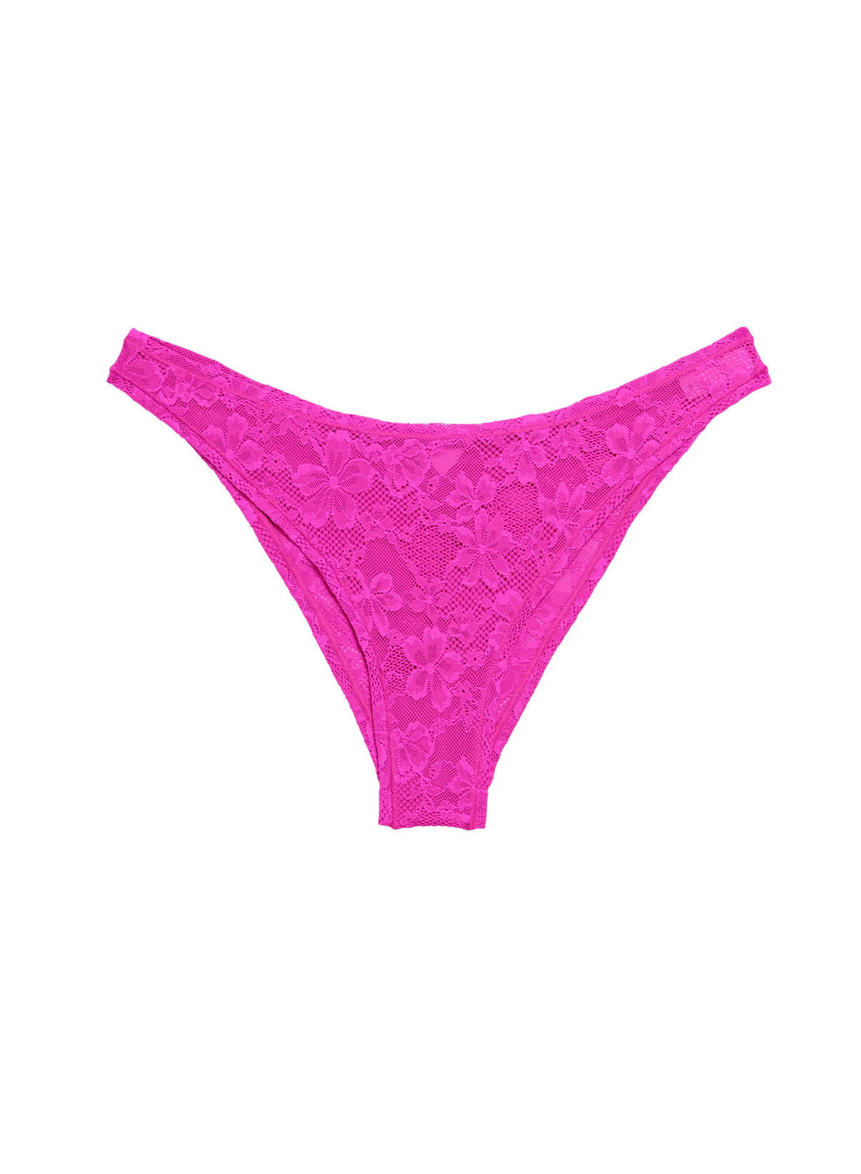 Fleur Du Mal - Le Stretch Lace Cheeky Brief in Wild Pink, available at LaSource in Darien