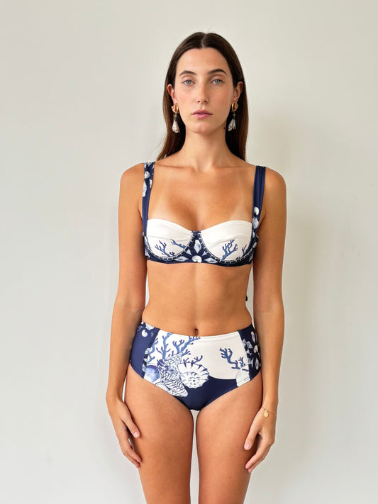 Carmel Bikini Top in Shell Tiles