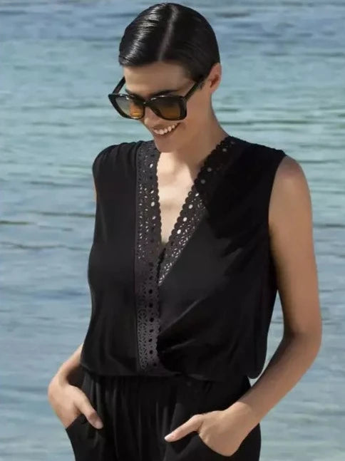 Lise Charmel - Ajourage Couture Jumpsuit in Black, available at LaSource in Darien