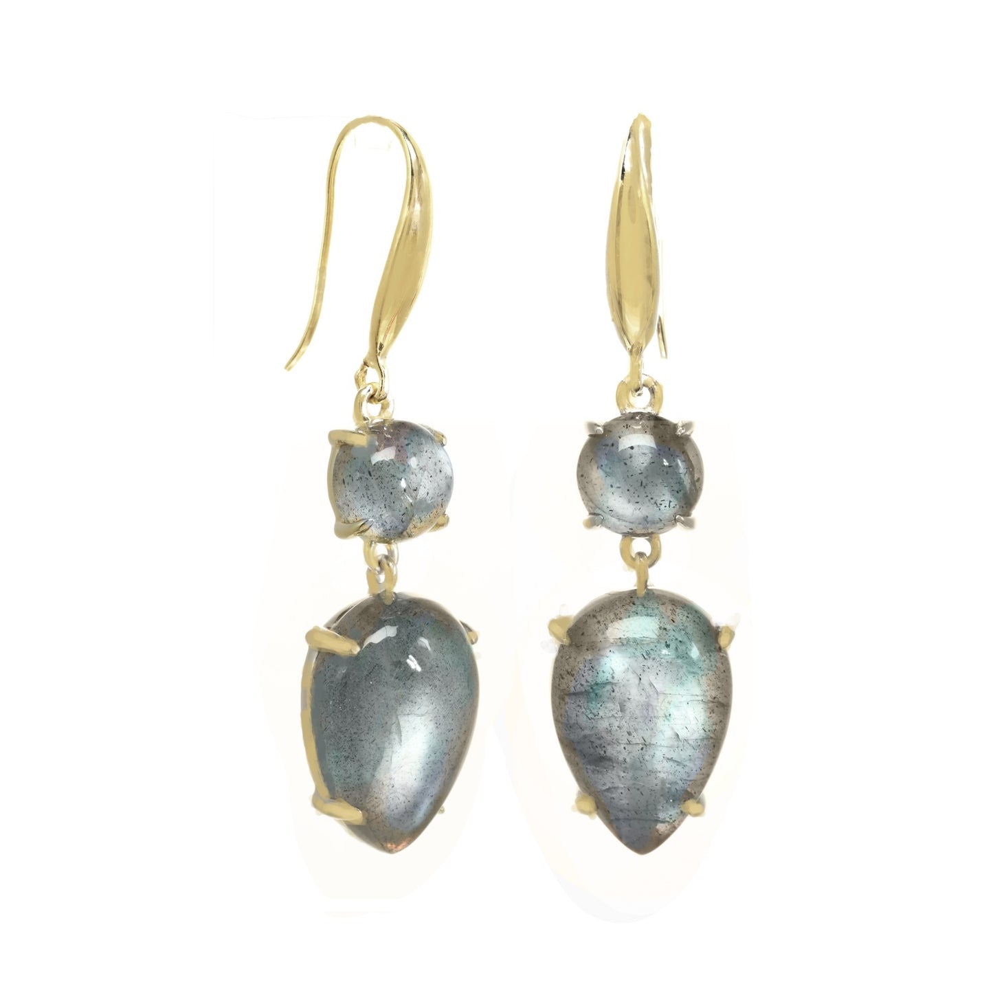 Labradorite Bezel Drop Earrings