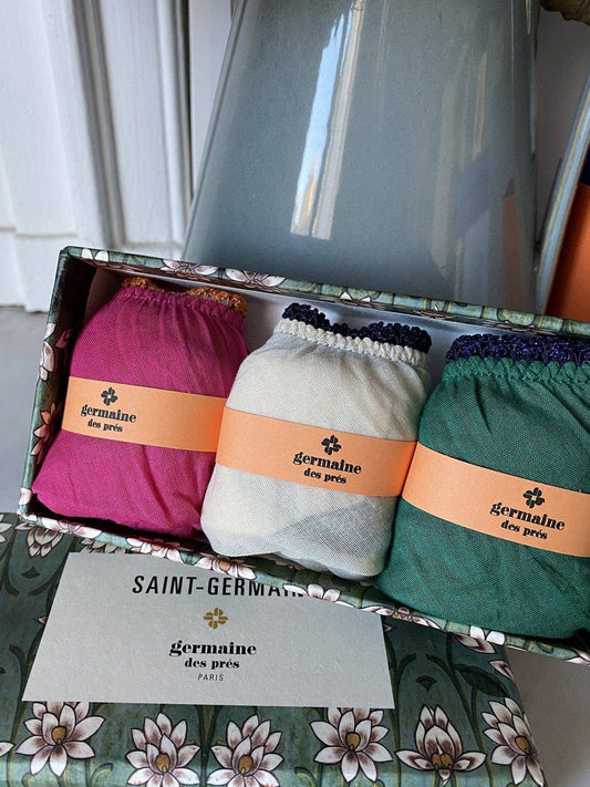 Available at LaSource in Darien: Saint Germain box, Set of 3 100% organic cotton briefs.