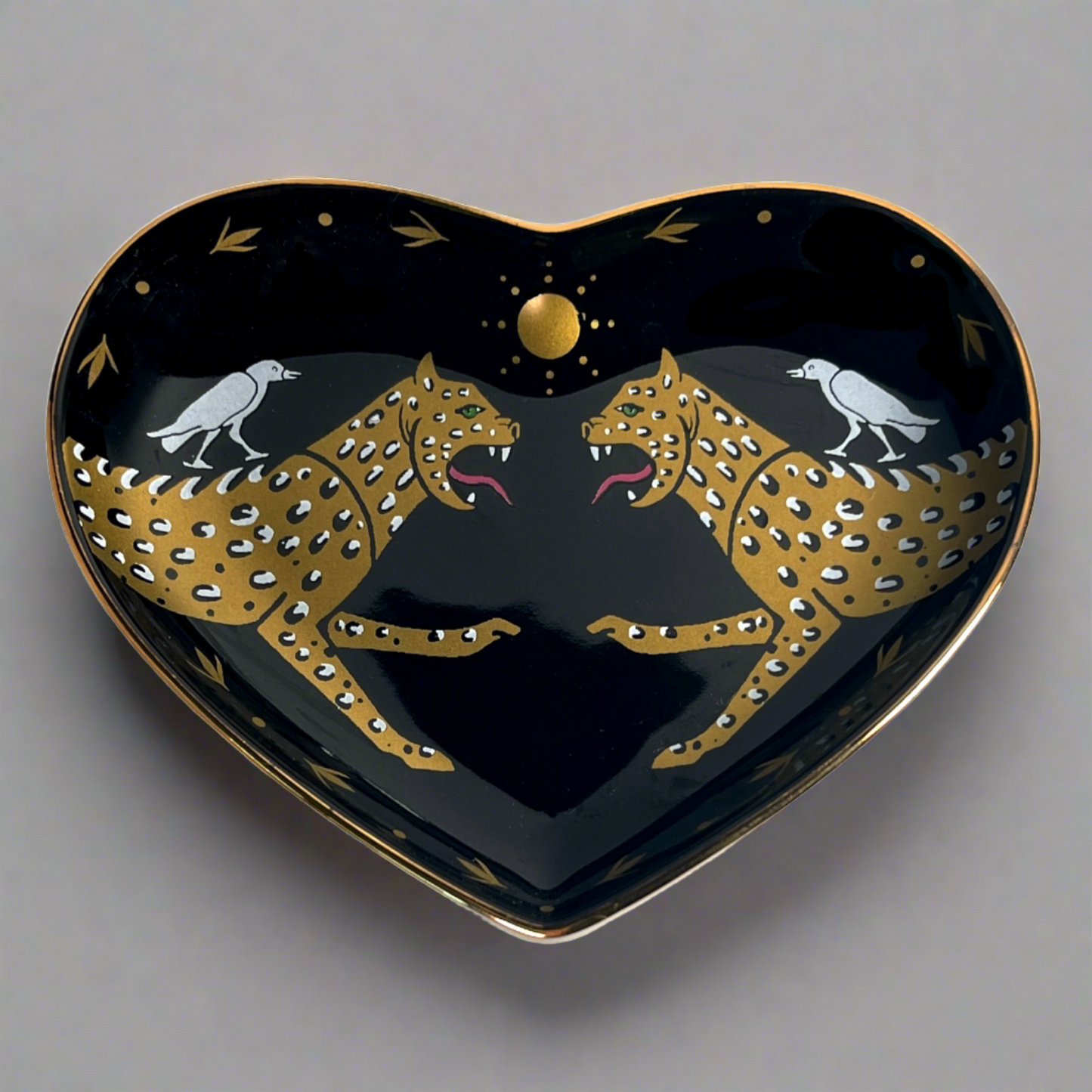 Spitfire Girl - Two Cheetahs Ceramic Heart Dish at LaSource in Darien
