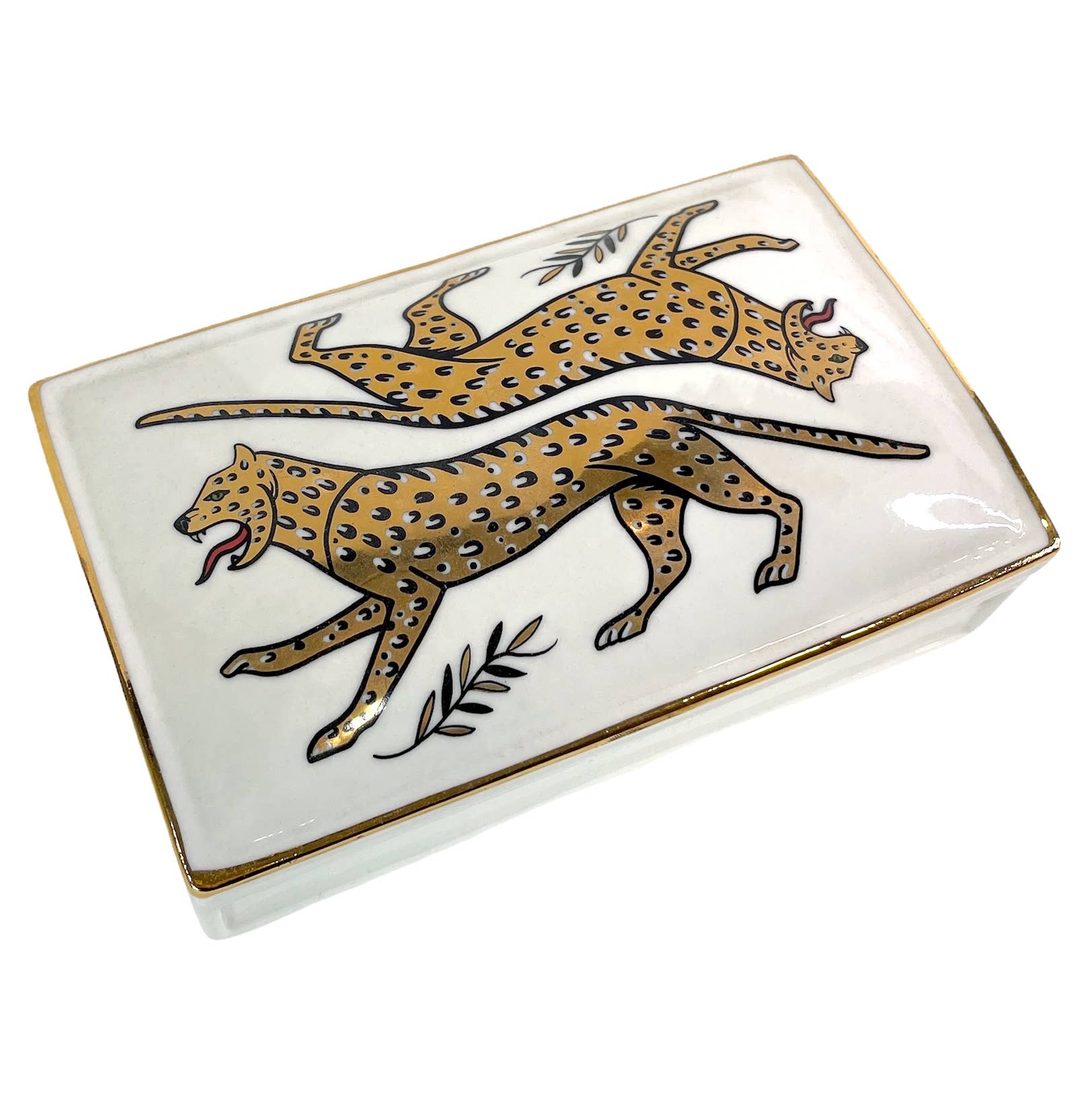 Spitfire Girl Duo Leopard Ceramic Box available at LaSource in Darien